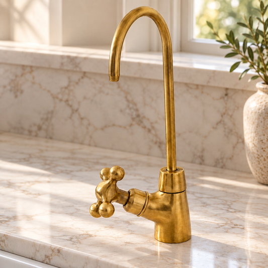 Unlacquered Brass Cold Water Filter Faucet