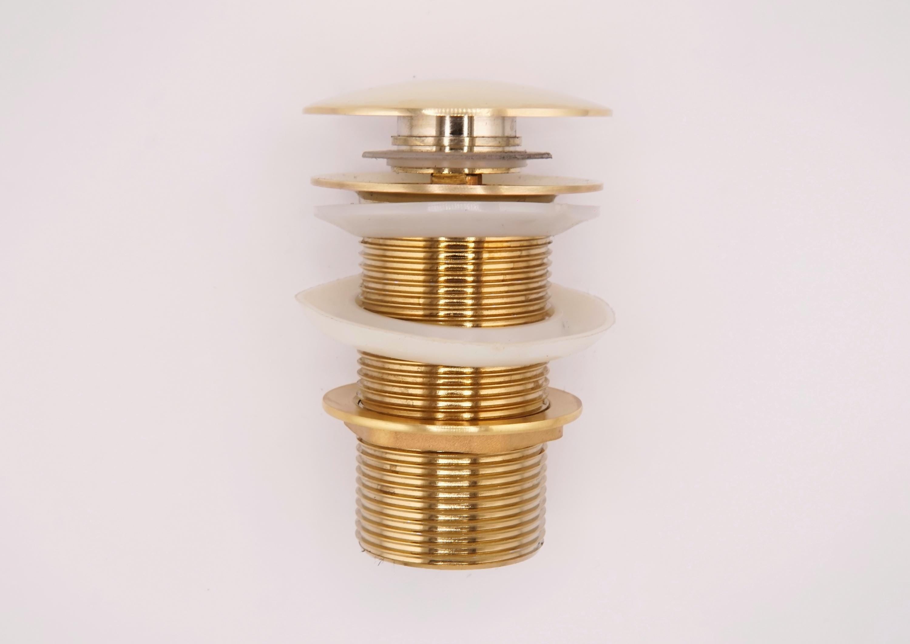 Unlacquered Brass Bathroom Sink Drain, Pop-Up Stopper with P-Trap