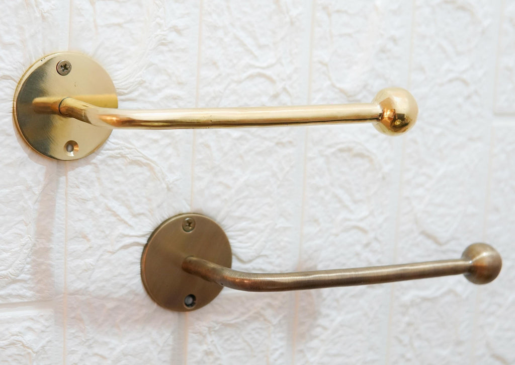 Handmade Brass Toilet Paper Holder: Vintage Style, Gold & Bronze Finish
