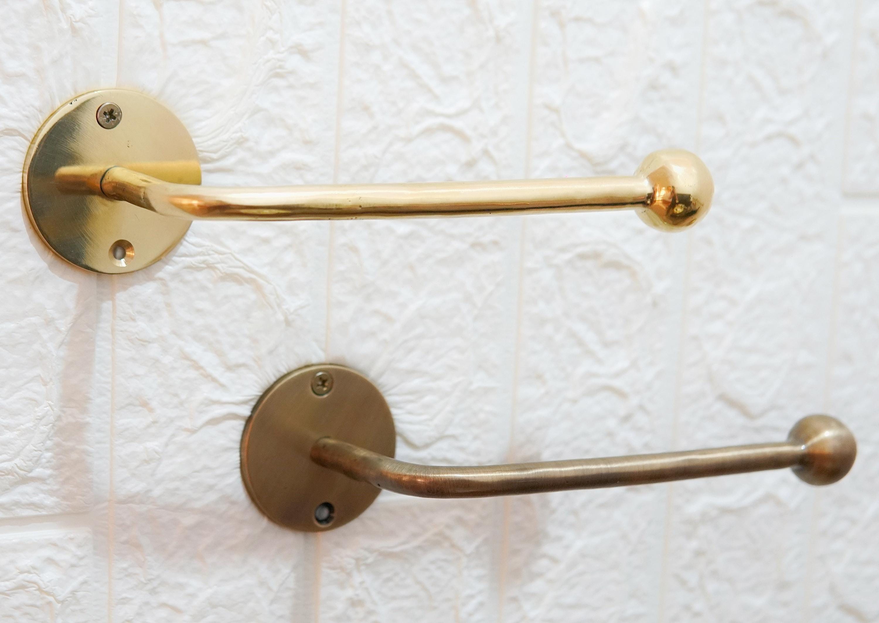 Handmade Brass Toilet Paper Holder: Vintage Style, Gold & Bronze Finish