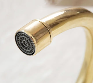 Unlacquered Brass Basin Faucet, Vintage Double Handle Tap, Single Hole Design For Bathroom