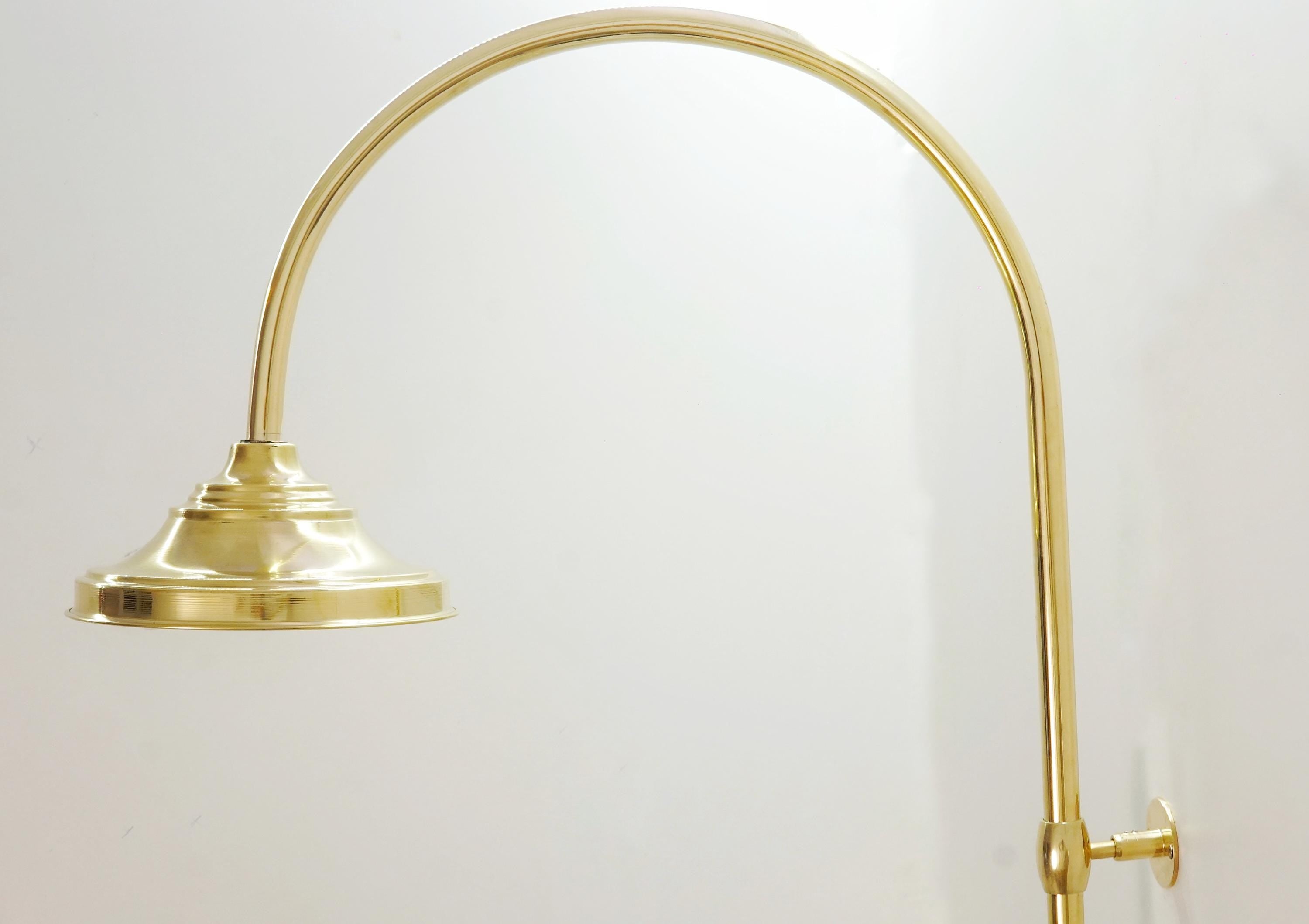 Unlacquered Brass Rainfall Shower System, Exposed Pipe
