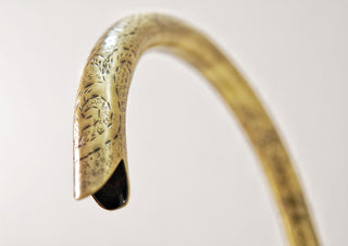 Handcrafted Engraved Brass Faucet: Antique Double Handle Design