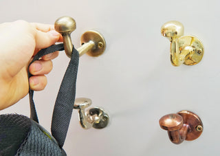 Handcrafted Unlacquered Brass Wall Hook, Vintage Style