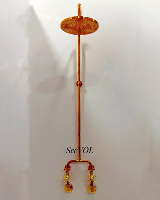 Unlacquered Solid copper Outdoor Shower, copper showerhead