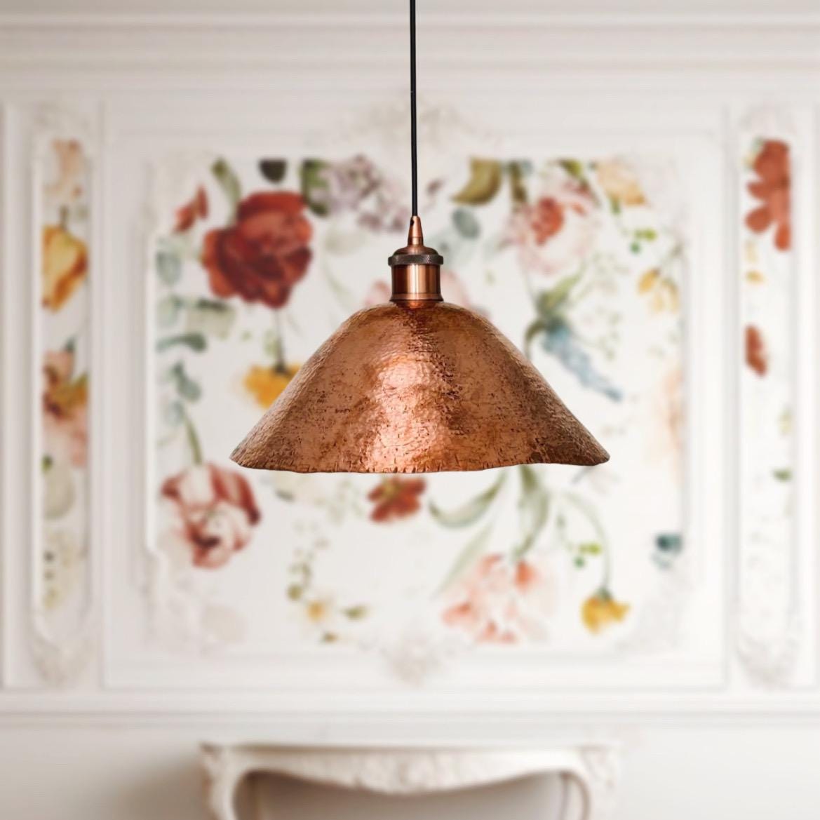 Handmade Hammered Copper Pendant Light: Dome Ceiling Lamp