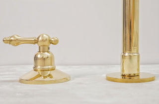 Solid Brass Bathroom Faucet, 3-Hole Deck Mount, Vintage Style