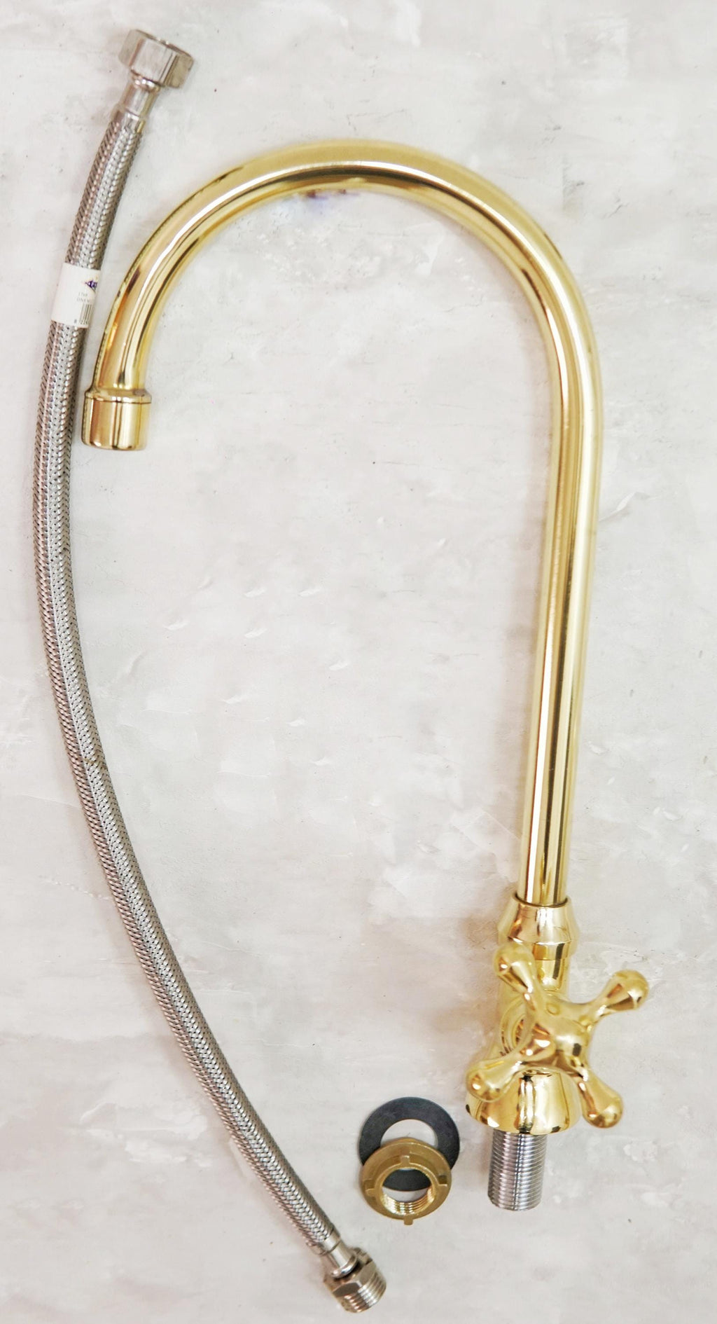 Handmade Unlacquered Brass Faucet: Vintage Deck Mount Cold Water Tap