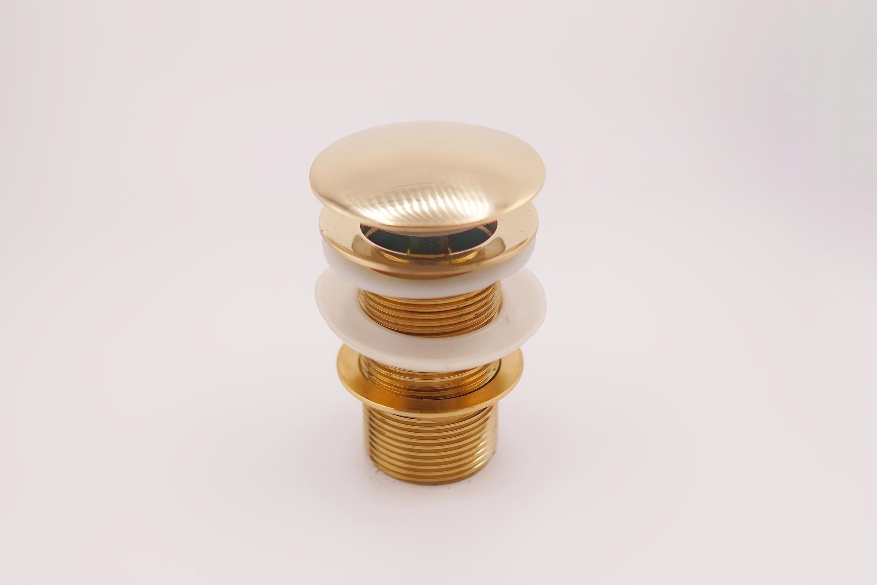 Unlacquered Brass Bathroom Sink Drain, Pop-Up Stopper with P-Trap