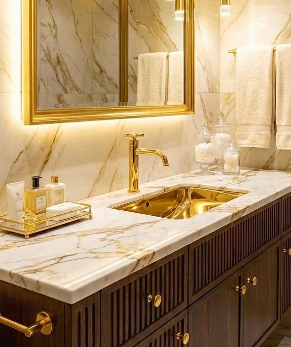 Handmade Unlacquered Brass Faucet, Solid Brass Vessel Sink Tap