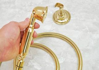 Unlacquered Brass Handheld Shower Head