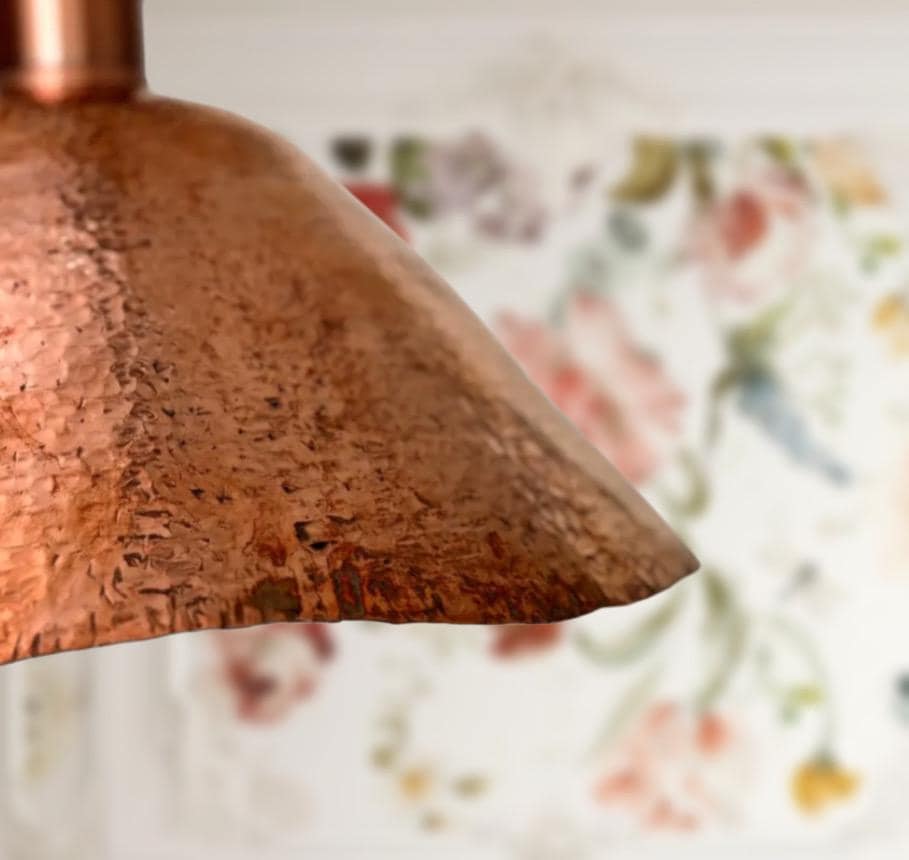 Handmade Hammered Copper Pendant Light: Dome Ceiling Lamp