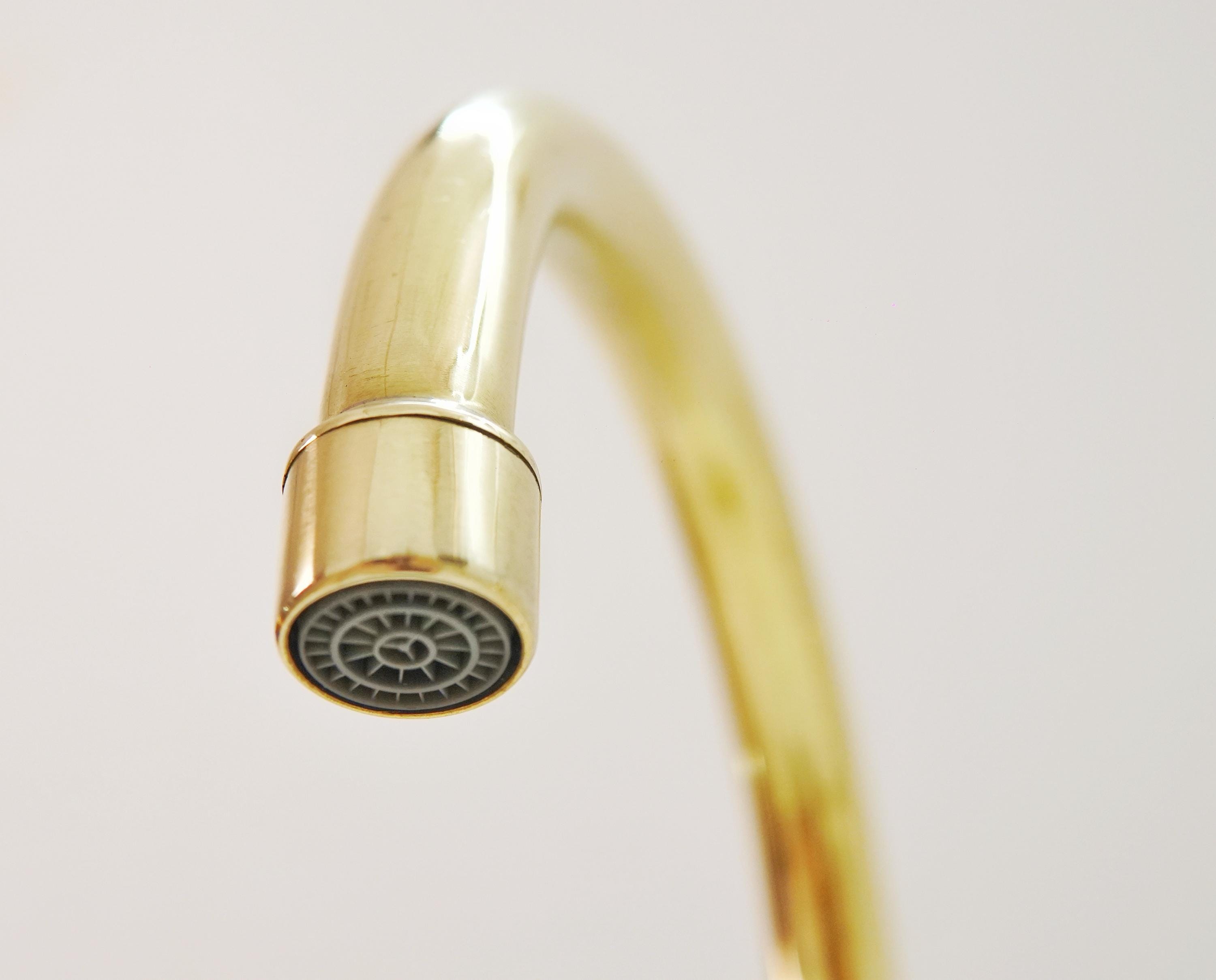 Handmade Unlacquered Brass Faucet: Vintage Deck Mount Cold Water Tap