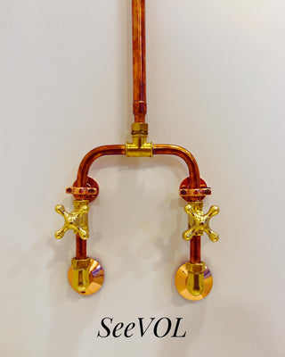Unlacquered Solid copper Outdoor Shower, copper showerhead