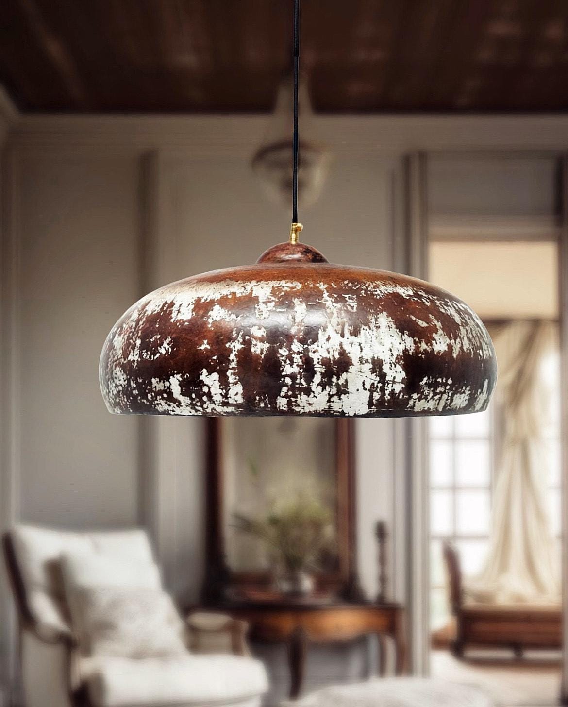 Handcrafted Copper Pendant Light: Farmhouse Kitchen Island Lighting