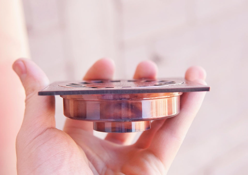 Hammered Copper Square Floor Drain: Solid Brass Shower Drain