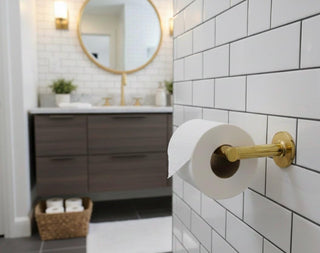 Solid Brass Toilet Paper Holder, Unlacquered Wall Mounted Towel Holder