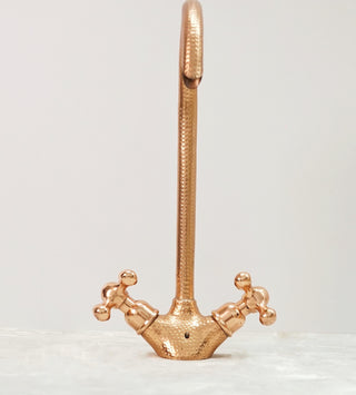 Handmade Hammered Copper Gooseneck Faucet: Moroccan Vintage Style