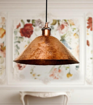 Handmade Hammered Copper Pendant Light: Dome Ceiling Lamp