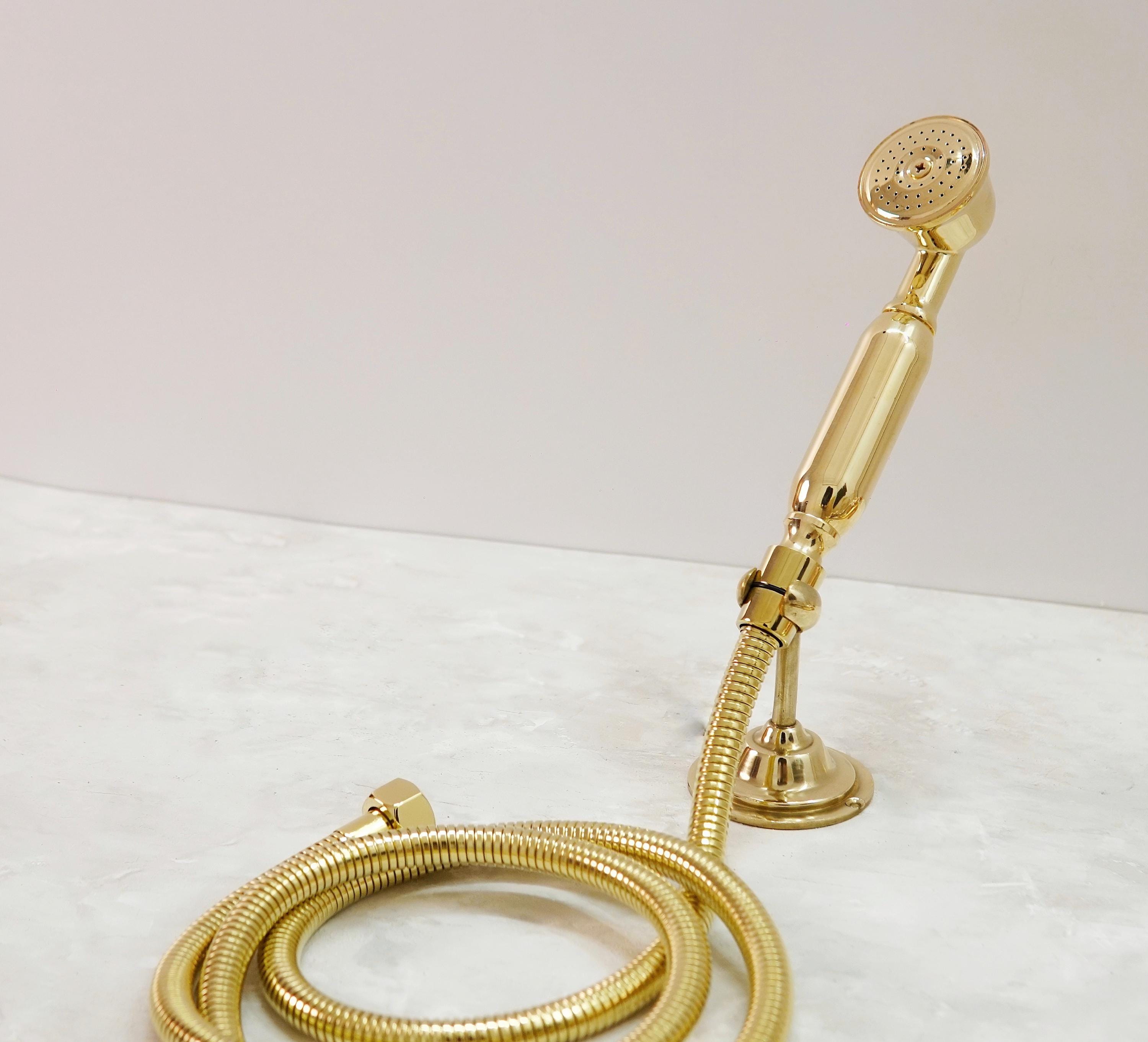 Unlacquered Brass Handheld Shower Head