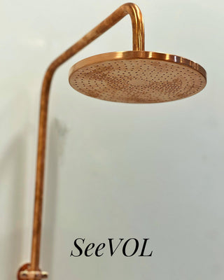 Unlacquered Solid copper Outdoor Shower, copper showerhead