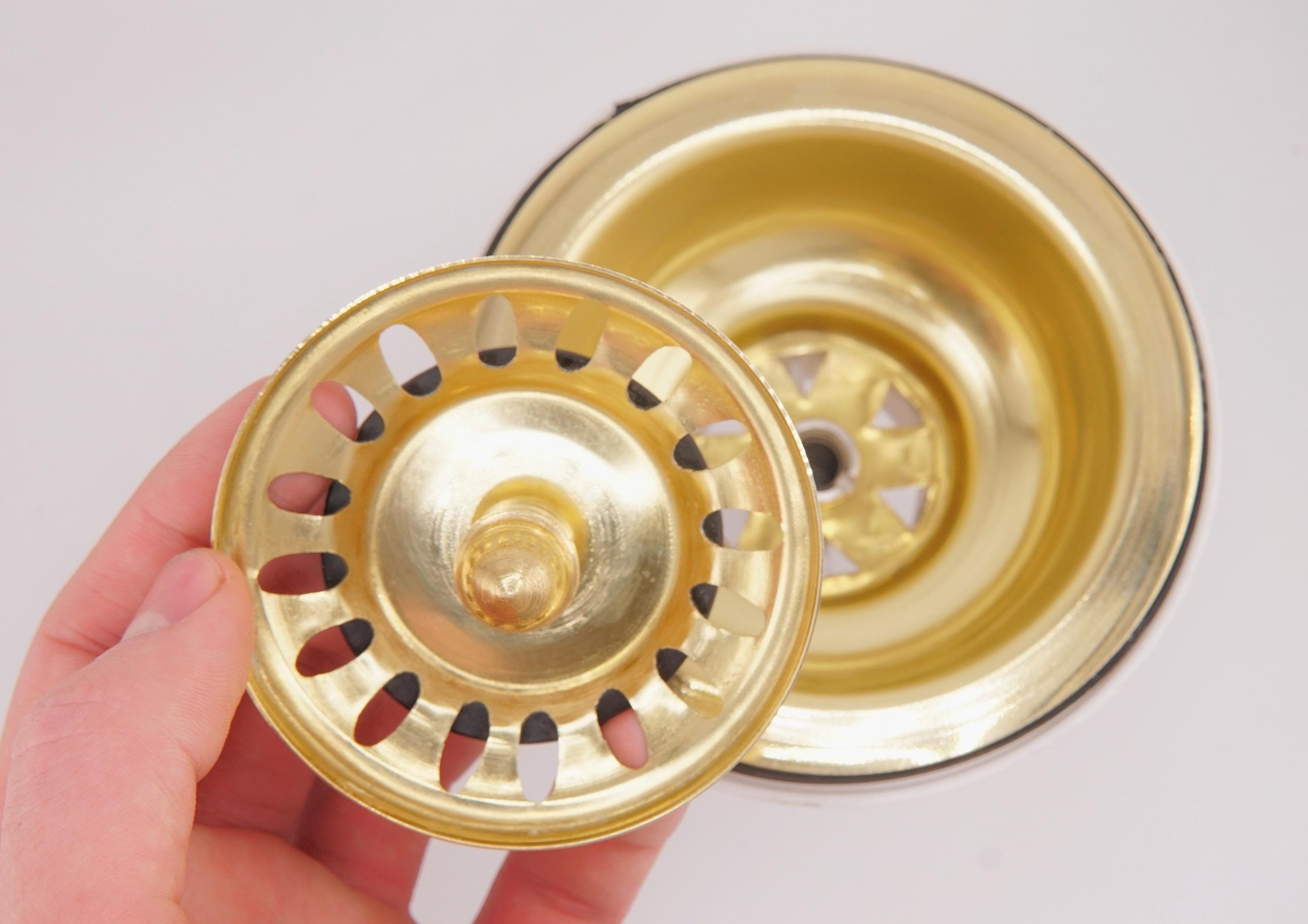 Handmade Unlacquered Brass Kitchen Sink Strainer Basket