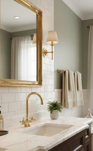 Unlacquered Brass Basin Faucet, Vintage Double Handle Tap, Single Hole Design For Bathroom