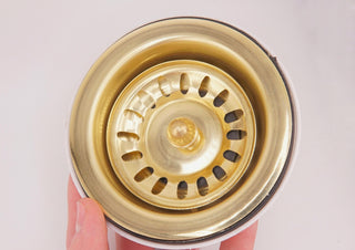 Handmade Unlacquered Brass Kitchen Sink Strainer Basket