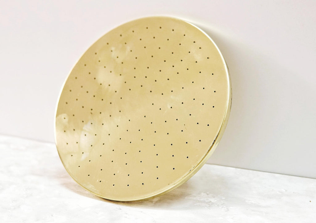 Handcrafted Unlacquered Solid Copper Shower Head, Rainfall High Pressure