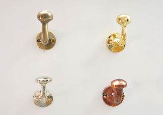 Handcrafted Unlacquered Brass Wall Hook, Vintage Style