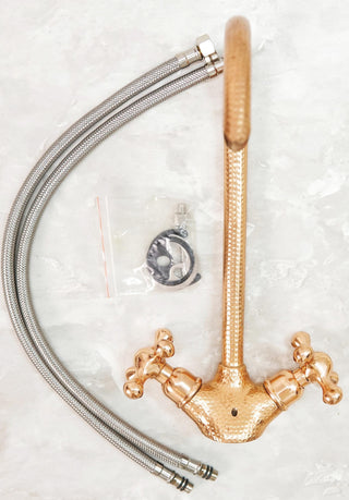 Handmade Hammered Copper Gooseneck Faucet: Moroccan Vintage Style